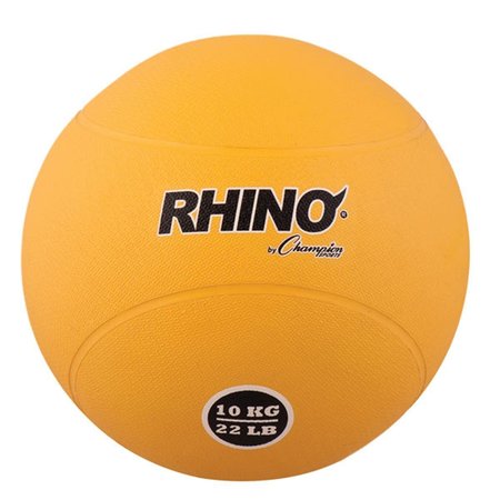 CHAMPION SPORTS 10 kg Rubber Medicine Ball&#44; Yellow RMB10